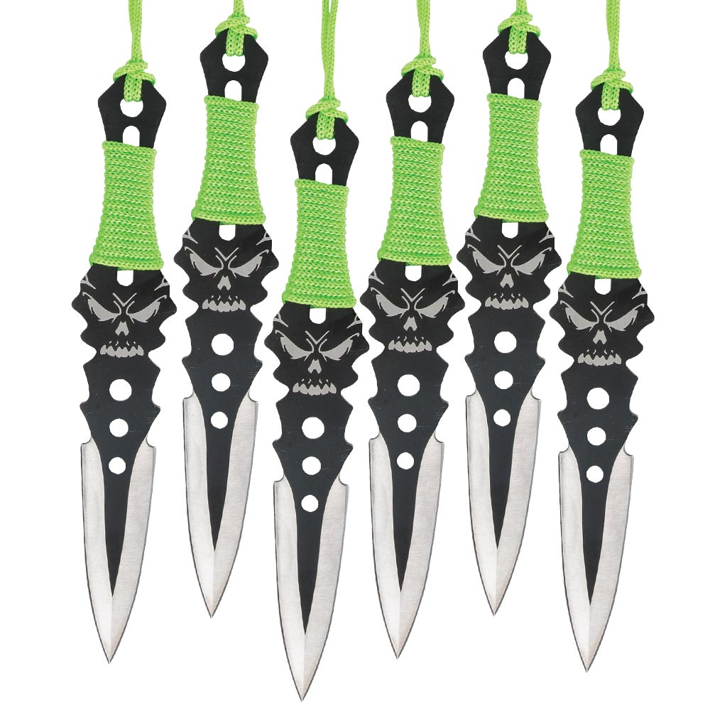 Black Legion Wicked Skull Throwing Knives 6Pack BV222