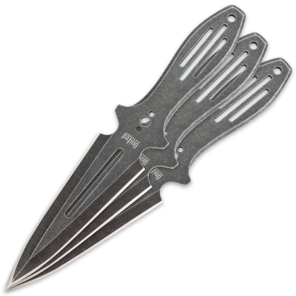 United Stone Washed Triple Threat Throwing Knife S