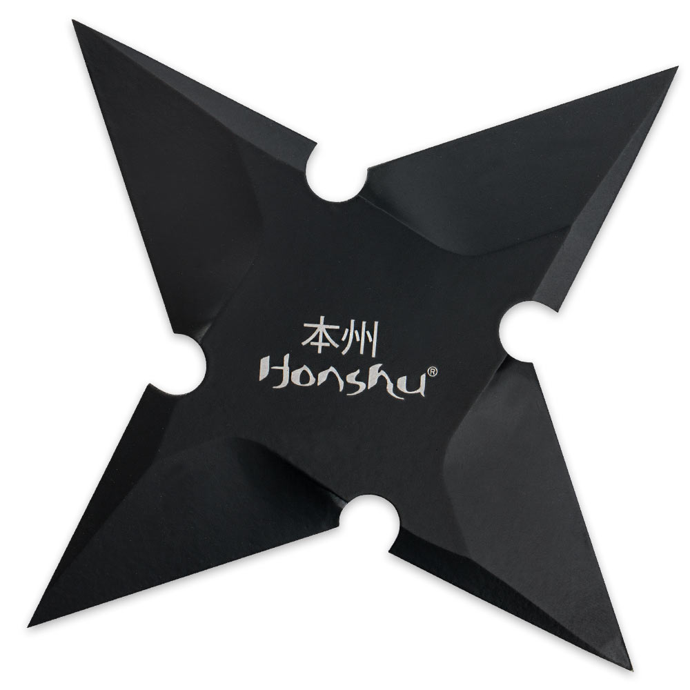 Honshu Sleek Black Throwing Star (Large Ninja Shuriken) - BUDK.com