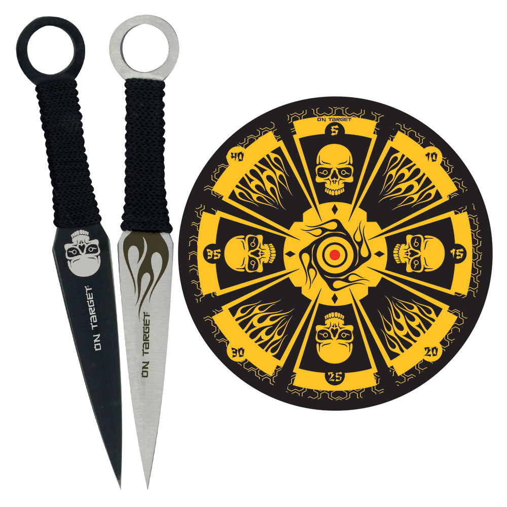 Skull Master Throwing Knife Set and Target XL1510